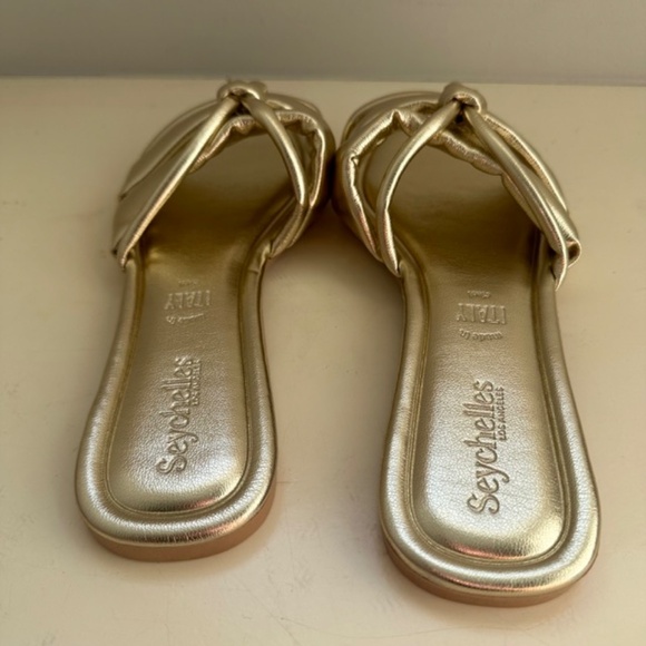 Seychelles Shades of Cool Slide Sandals - Gold - 8 EUC - Picture 5 of 6